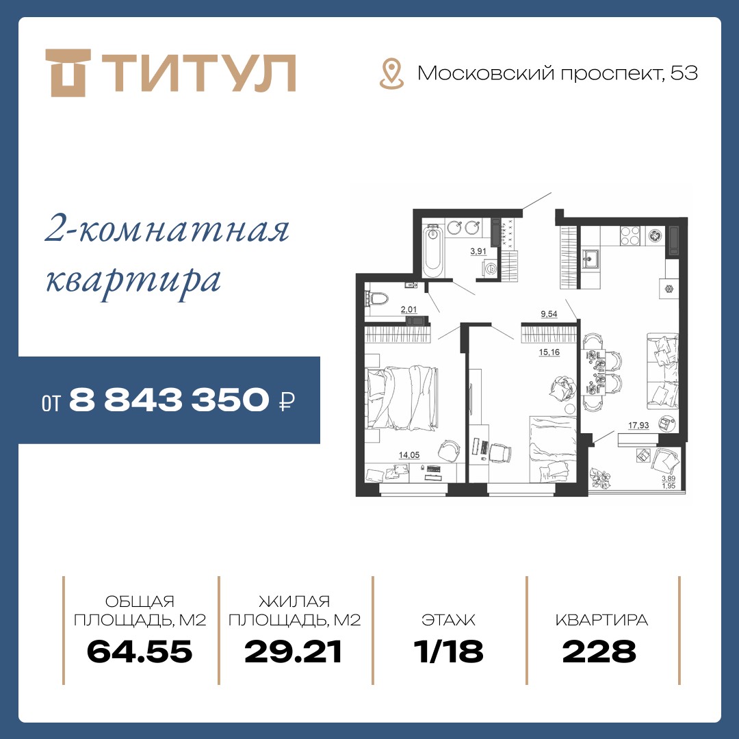 Планировка 2-комн.